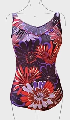 Anita Care Granada Purple Floral Post Surgery Mastectomy Swimsuit UK 36C 40C - Изображение 1 из 4