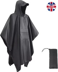 3in1 Raincoat Poncho Adults Multifunction Waterproof Reusable Rain Capes Camping - Picture 1 of 13