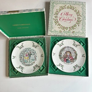 Royal Doulton Christmas Plates Collection 1977 & 1978 With Boxes Bone China Xmas - Picture 1 of 8
