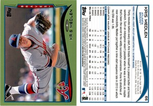 Kris Medlen 2014 Topps Green Baseball Card 66  Atlanta Braves