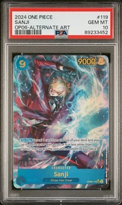 Sanji OP06-119 Parallel SEC PSA 10 Wings of Captain One Piece Card Game - Bild 1 von 2