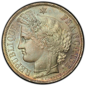 Monnaie France - 5 Francs Cérès - 1870 A Paris - PCGS MS 65 - Rare - Picture 1 of 2