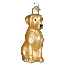 Old World Christmas 12386 Glass Blown Yellow Lab Ornament