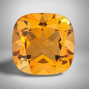 Citrine Cushion Cut Gemstone 0.21 Cts - 4 mm Vivid Precious Jewelry Gem - Picture 1 of 4