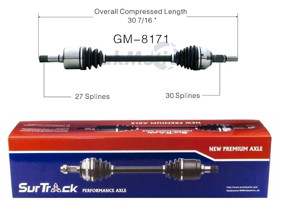 Eje CV izquierdo conductor trasero SurTrack GM-8171 para Cadillac CTS 2003-2007 Foto 1 de 1