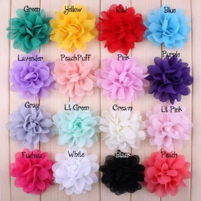 30pcs Chiffon Silk Fabric Flowers For Girls Hair Accessories For Headbands DIY - Image 1 of 4