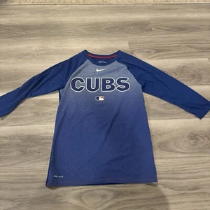 Nike Dri-Fit Chicago Cubs Small 3/4 Sleeve Baseball Shirt - Picture 1 of 5