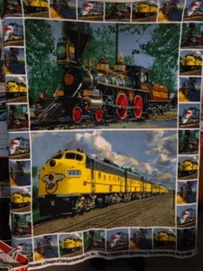 Fleece Panel. Trains. 48" x 64" - Imagen 1 de 1