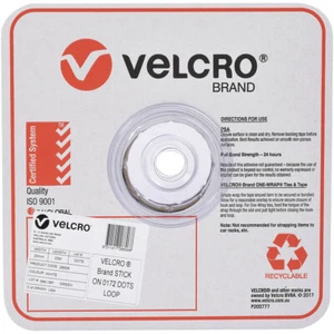 Velcro Stick on General Purpose ONLY Loop Dots Hold 500g White 22mm 900 Dots - Picture 1 of 9