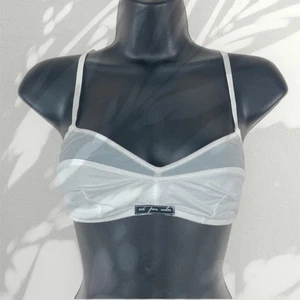 Urban Outfitters Out From Under Racerback Mesh Insert Bralette White-Medium, New - Picture 1 of 7