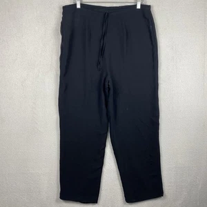 Ballinger Silk Straight Leg Lagenlook Pants Womens S Black Minimal Quiet Luxury - Picture 1 of 8