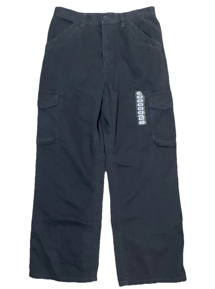 Pantalones Tommy Hilfiger Azul Marino Bolsillos Carga Pierna Ancha Talla 14 Nuevos con Etiquetas Foto 1 de 4