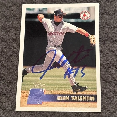 Autographed Signed JOHN VALENTIN Boston Red Sox 1996 Topps card #164 - Image 1 of 2
