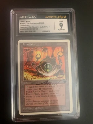 Mtg artist proof - Graded 9/10 Signed Urza's Mine Sphere - Chronicles Maddocks - Image 1 of 2
