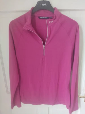 Cutter And Buck Women's Half Zip Jumper Pullover Stretch Pink Size M Yoga Gym  - Image 1 of 4
