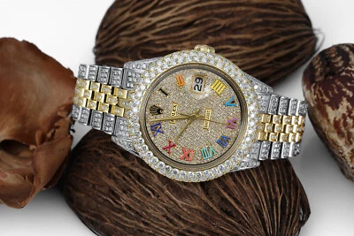 Reloj Rolex Datejust 36 mm esfera romana números diamantes personalizados dos tonos amarillo- Foto 1 de 4