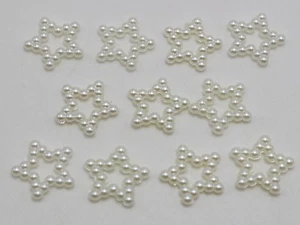 200 Pcs Ivory Acrylic Pearl Dotted Star Beads 12mm Scrapbook Craft - Imagen 1 de 6