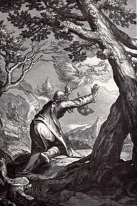 Biblical Art print c 1910 Chariot of Fire Abraham Bloemaert Dutch master d 1658 - Picture 1 of 4