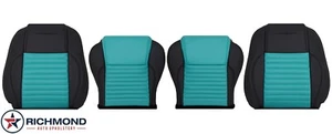 02-05 Thunderbird -Driver & Passenger Complete Leather Seat Covers Black & Blue - Picture 1 of 20