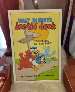 Vintage DONALD DUCK Donald's Better Self Poster Disney Art 