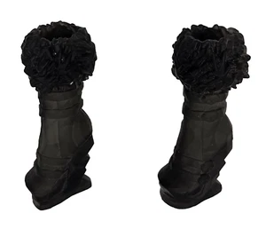 Monster High Doll Shoes Abby Bominable Black Plastic Boots 1 Pair Fit 11 in Doll - Picture 1 of 6