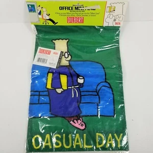 Dilbert Comics Casual Day Office Mini Flag 11 x 15 Two-sided Fabric NEW VTG - Picture 1 of 5