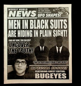 July 19 1995 WEEKLY WORLD NEWS Magazine MEN IN BLACK UFO SHAPES - Foto 1 di 1