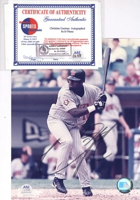 Autographed 8 x 10 Color Photo: Cristian Guzman - Minnesota Twins with COA - Image 1 of 3