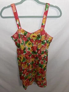 Tulle Summer Dress Womens Size Small Pink Floral Shoulder Straps Sleeveless - Picture 1 of 12