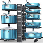 Pots And Pans Organizer For Cabinet, 8 Tier Pot Rack With 3 Diy Methods, Adjusta