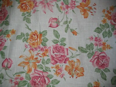 Fabric Wamsutta OTC Quilting Fabric White Orange Flowers  3 yards and 26 inches - Image 1 of 4