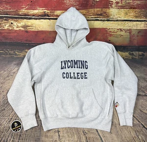 Sudadera con Capucha Lycoming College Años 80 De Colección Tejido Inverso Guerreros Para Hombres Pequeña EE. UU. - Imagen 1 de 9