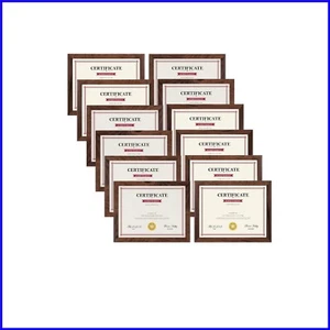 12-Pack Rustic Walnut 8.5x11 Picture Frames for Stylish Document Display - Picture 1 of 9
