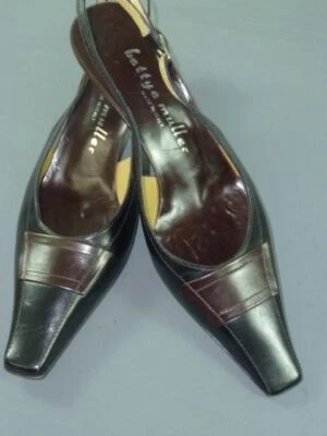 Женские Bettye Muller 37,5 слинга платье насосы 7,5 M черный коричневый A042 - Изображение 1 из 3