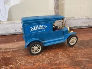ERTL 1/25 1917 Ford Model T Van Coin Bank Agway blu pressofuso - Foto 1 di 6