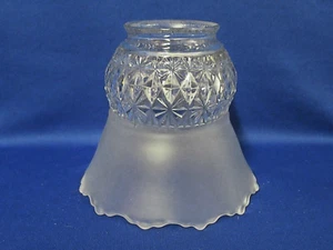ANTIQUE FROSTED AND TEXTURED LAMP SHADE 2 1/4" FITTER - Picture 1 of 6