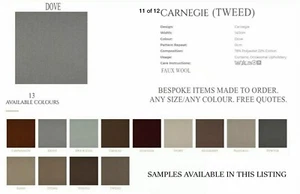 HERRINGBONE TWEED WOOL SAMPLE. MTM WINDOW CURTAINS. DOOR BAY PENCIL EYELET PINCH - Picture 1 of 25