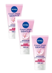 3 x NIVEA Gentle Face Cleansing Cream Wash for Dry & Sensitive Skin (150 ml) - Picture 1 of 2