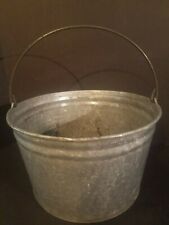 Vintage 4 Gallon Galvanized Metal Wash Tub Bucket Gardening Marked A