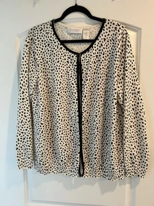 Elisabeth Liz Claiborne Plus Size Cardigan - Size 1X - Black & White - Picture 1 of 4
