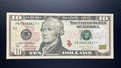 US 10 Dollars 2017 UNC P-547bBr Series B (NEW YORK NY) REPLACEMENT collectible - Image 1 of 2