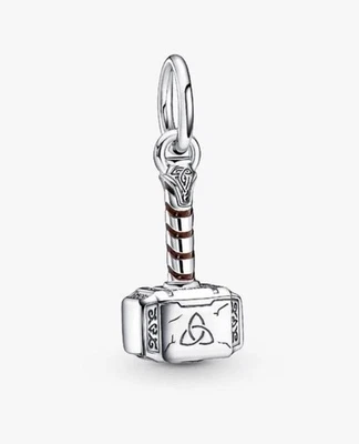 Authentic Pandora x Marvel The Avengers Thor’s Hammer Dangle Charm 790483C01 - Image 1 of 4