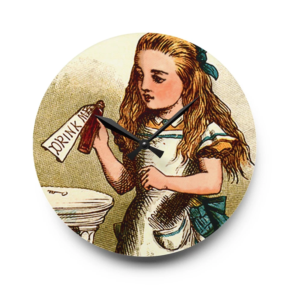 Reloj de pared acrílico Alicia en el país de las maravillas Drink Me 10,75 pulgadas Foto 1 de 1