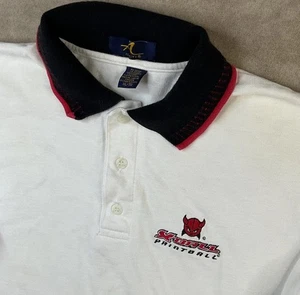 Vintage Xball Paintball Polo Shirt Y2K Embroidered Retro Devil Logo Men Sz XL - Picture 1 of 11