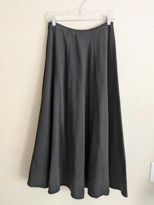 Joan Vass EE. UU. Falda Midi Tejida Algodón Pesado Completa Fluida Negra Cintura Elástica S/M Foto 1 de 4