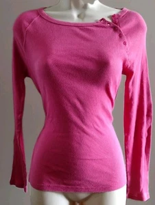 Gap Womens Shirt Small Long Sleeve Button Neck Grunge Y2K Emo Preppy Pink - Picture 1 of 7