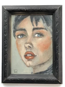 Original Miniature Painting Portrait Woman 5x7 by Lawn Walker - Picture 1 of 5
