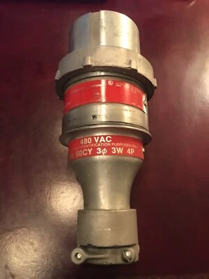 ⚡️EXPEDITED⚡️ 👀NEW -   Crouse Hinds BHP6485D Bhp Plug 4p 3w 60a Amp 480v-ac - Image 1 of 4