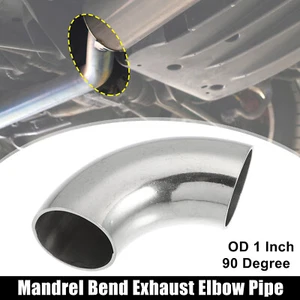 1 Pcs OD 1" 90 Degree 1.2mm Thickness Bend Tube Exhaust Elbow Pipe for Car - Picture 1 of 7