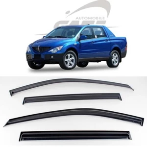 Smoke Tinted Weather shields 4pcs for 2006 - 2011 Ssangyong Actyon Sports - Picture 1 of 7